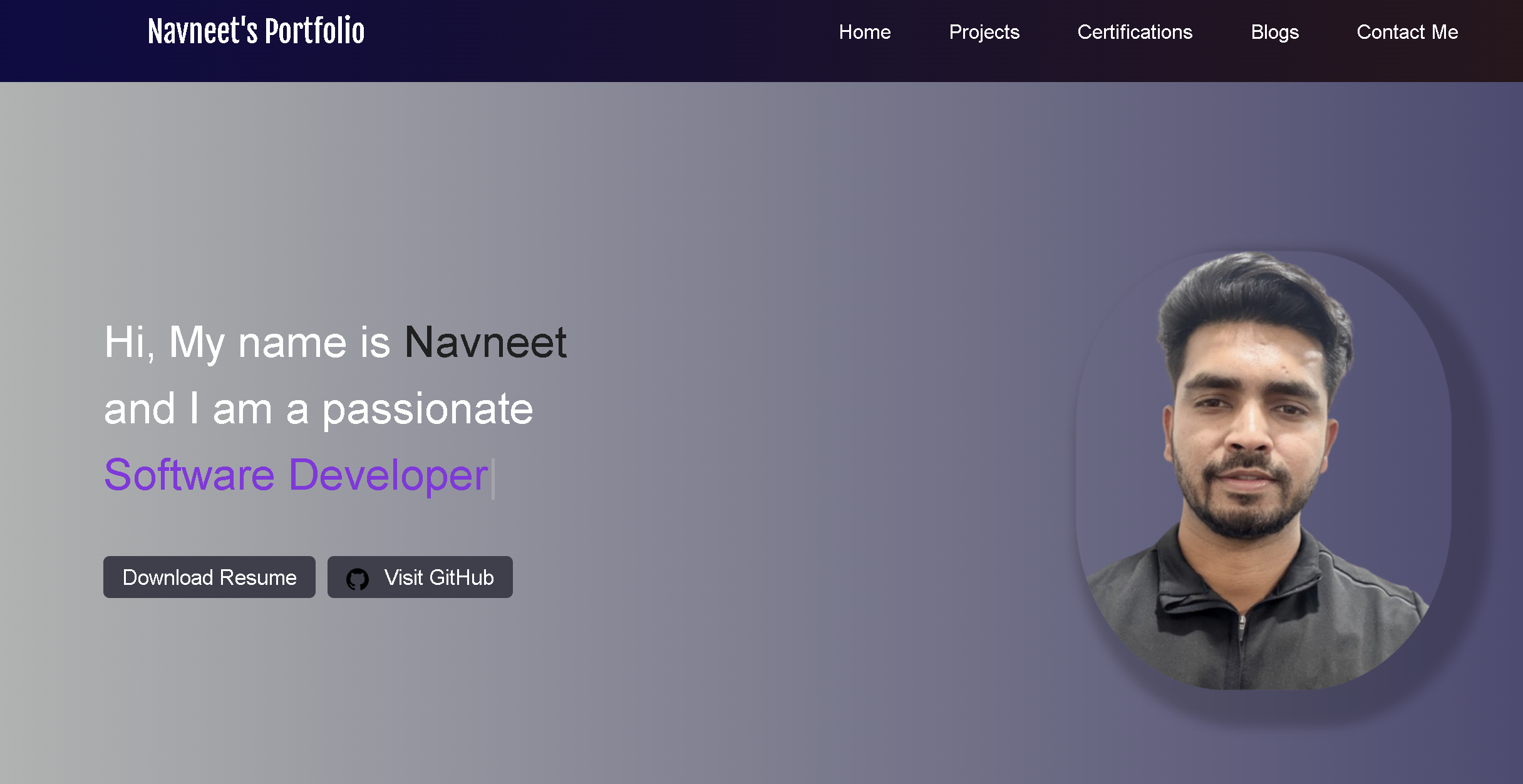 Portfolio Website Screenshot